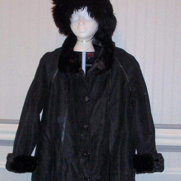 Free Shipping Gallery Black Russian hat and long  coat very warm  a size X-Large - Picture 3 of 12